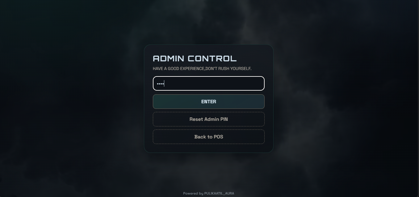 Admin login credentials page